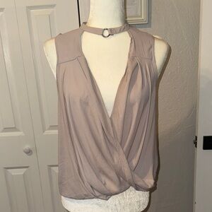 Free People Light Gray collared Blouse